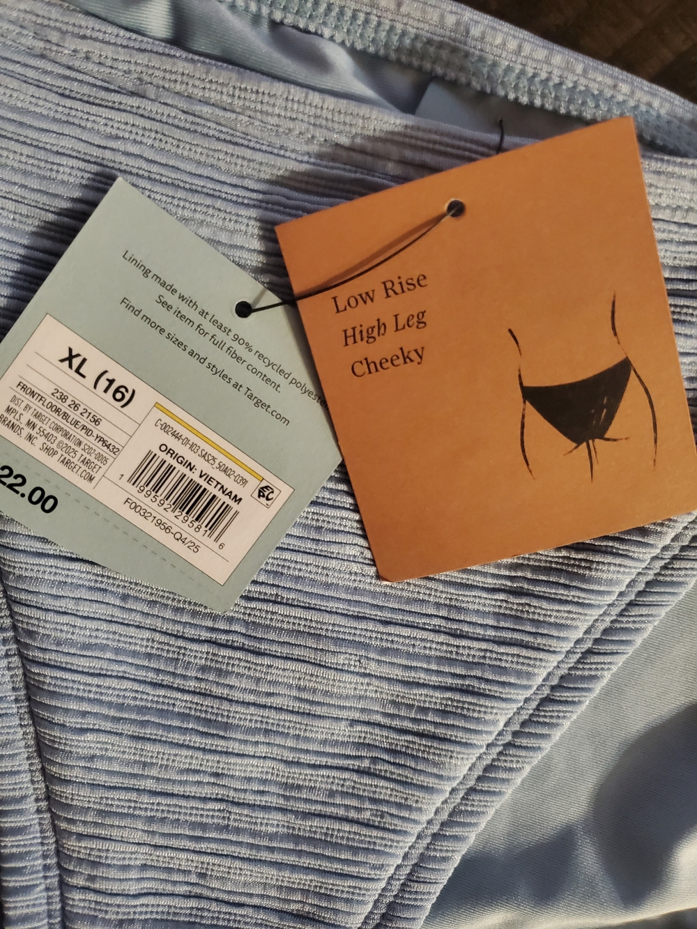 Shade & Shore Light Blue Ribbed Triangle Bikini Set - Picture 3 of 4